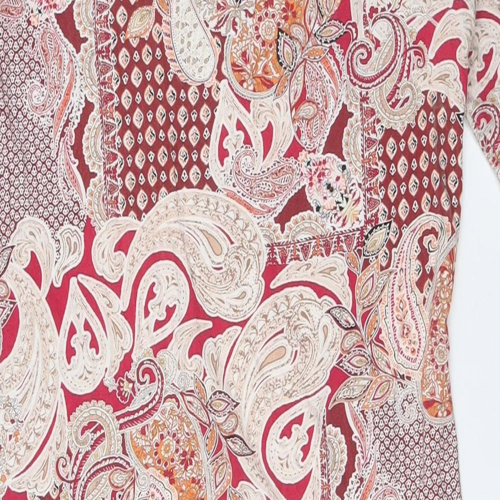 Marks & Spencer Womens Multicoloured Paisley Viscose A-Line Size 14 Cowl Neck