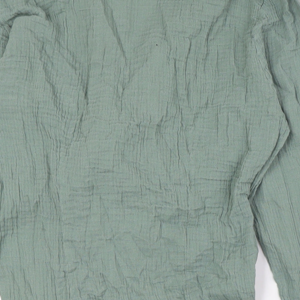 Heaven Womens Green Cotton Wrap Dress Size S V-Neck Tie - Beach Wear