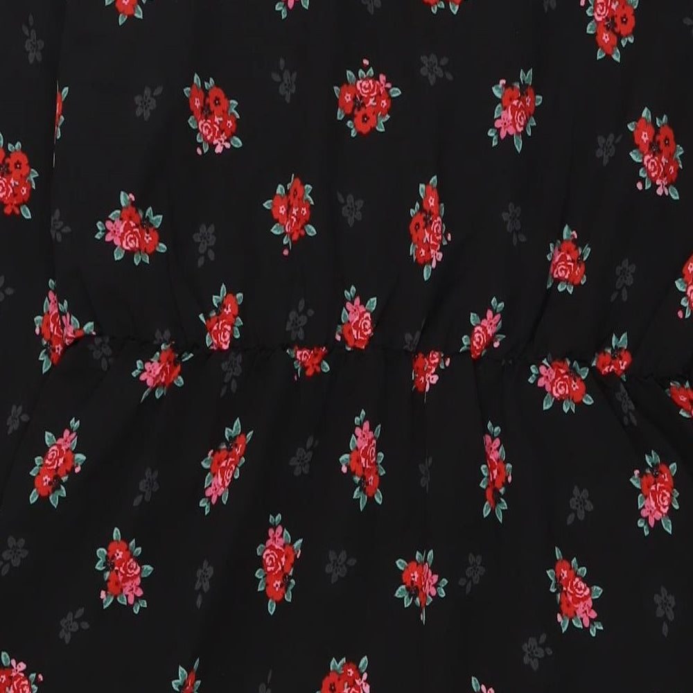 New Look Womens Multicoloured Floral Polyester A-Line Size 18 V-Neck - Wrap Top
