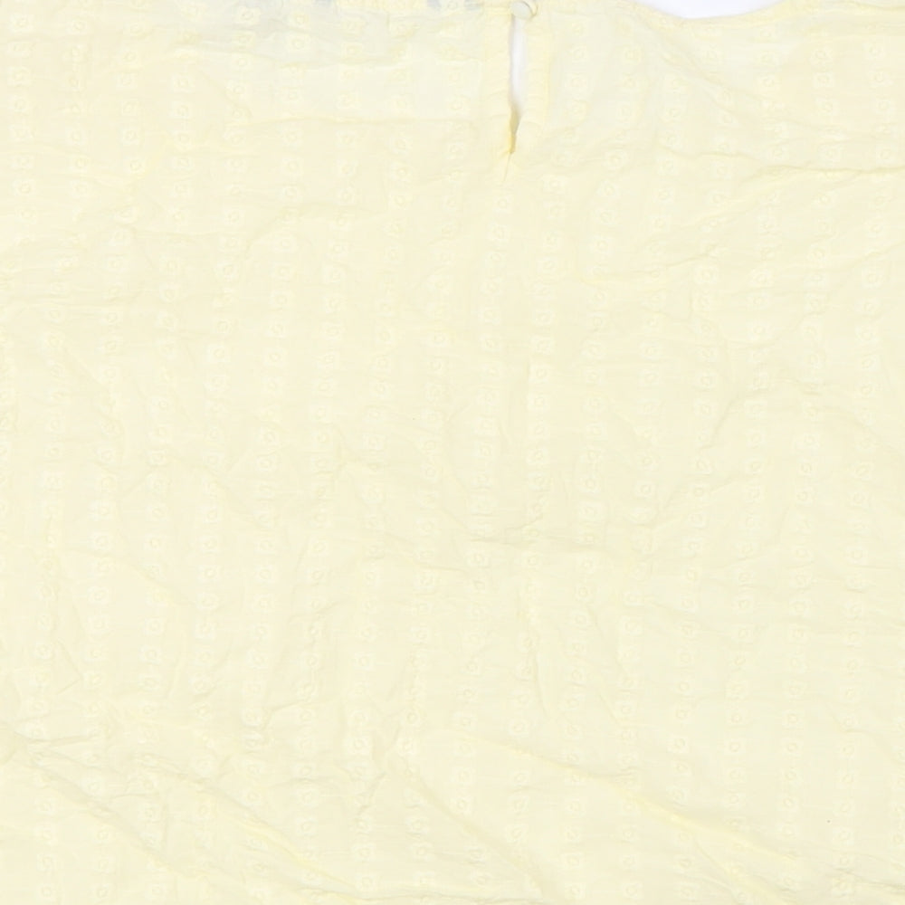 Dorothy Perkins Womens Yellow Cotton Basic Blouse Size 18 Boat Neck