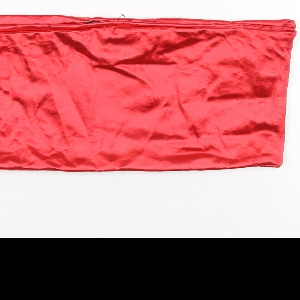 Topshop Womens Red Polyamide Cropped T-Shirt Size 14 Square Neck