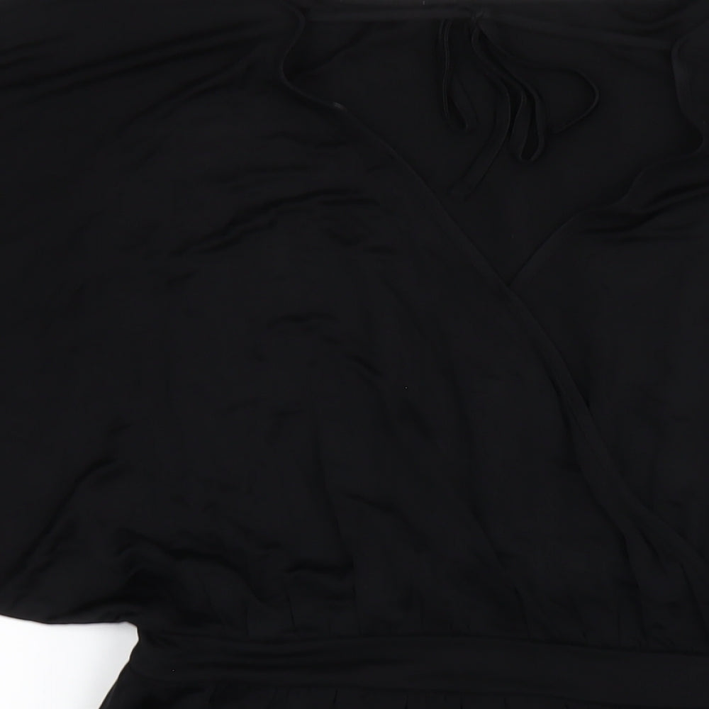 Oasis Womens Black Viscose A-Line Size S Round Neck Pullover