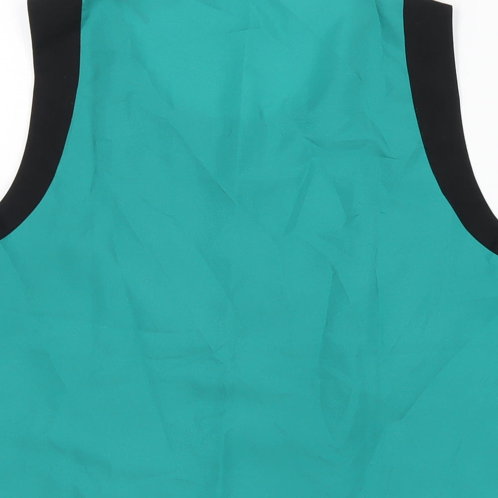 Marks & Spencer Womens Green Polyester Basic Tank Size 12 Round Neck