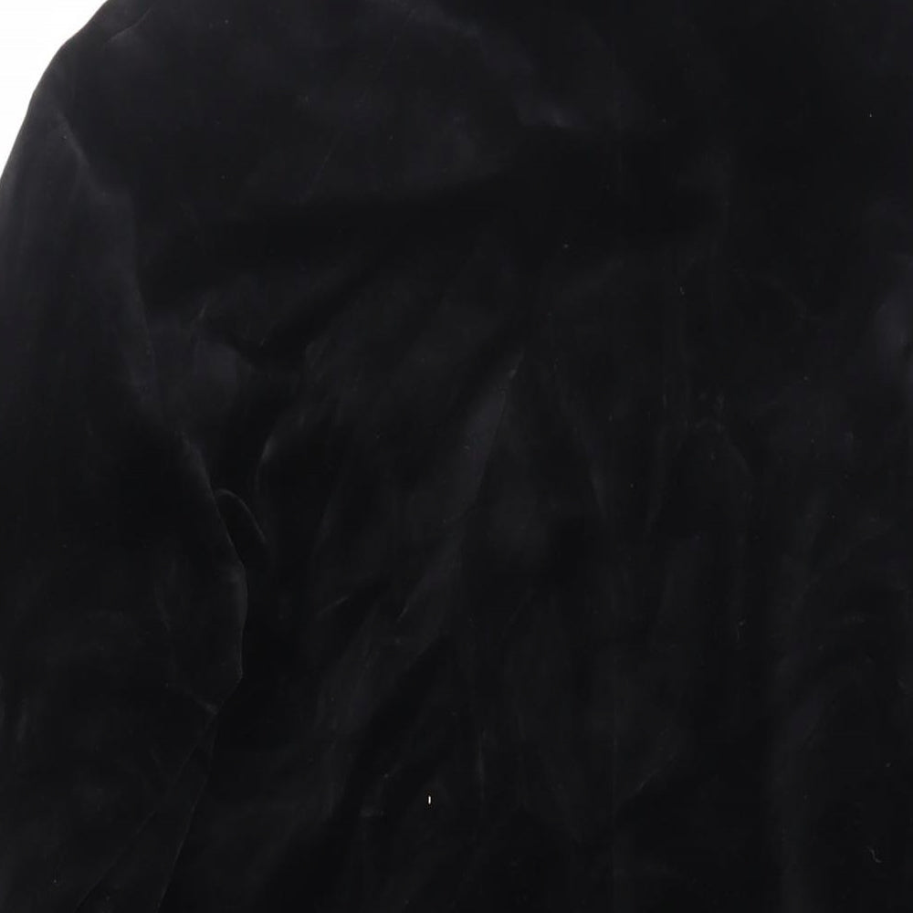 BJHS Womens Black Overcoat Coat Size 10 Button - Belted