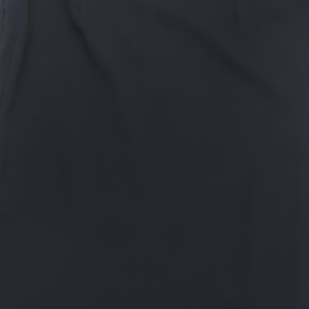 Marks & Spencer Womens Black Polyester A-Line Skirt Size 10 Zip