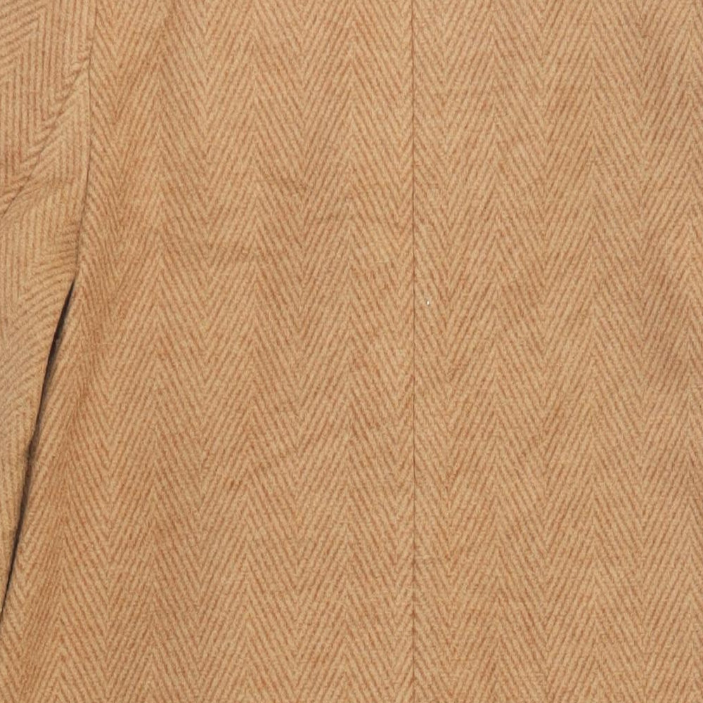 NEXT Womens Brown Herringbone Overcoat Coat Size 10 Button