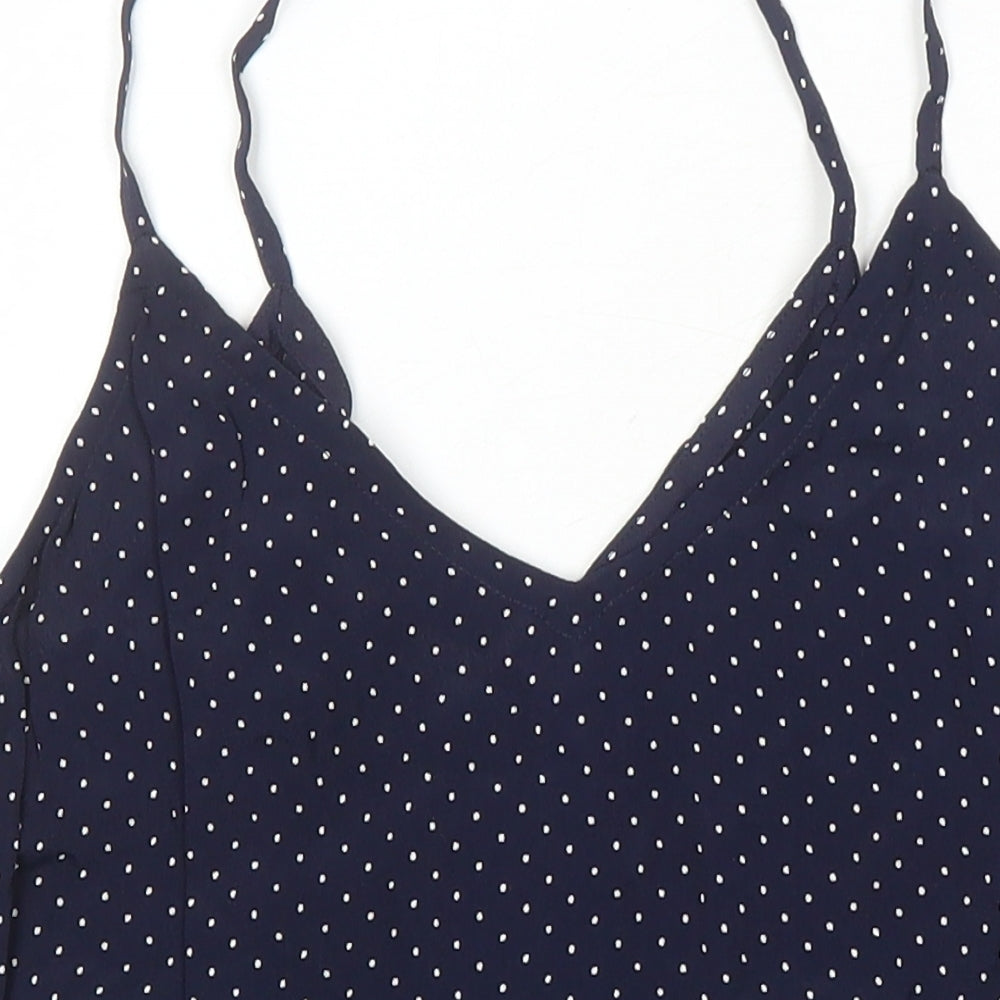 Topshop Womens Multicoloured Polka Dot Viscose Camisole Blouse Size 6 V-Neck