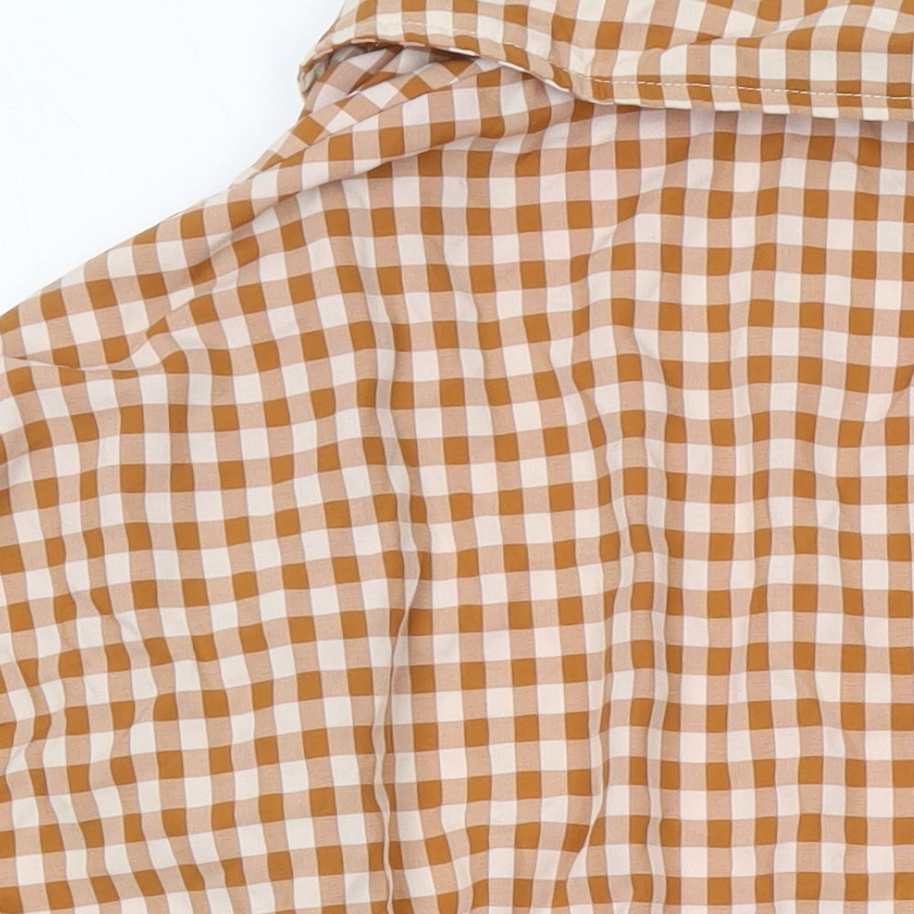 PRETTYLITTLETHING Womens Multicoloured Check Polyester Basic Button-Up Size 10 Collared