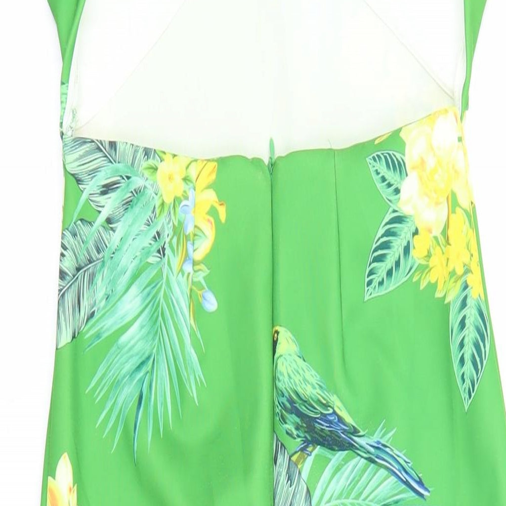 True Violet Womens Multicoloured Floral Polyester Fit & Flare Size 8 V-Neck - backless