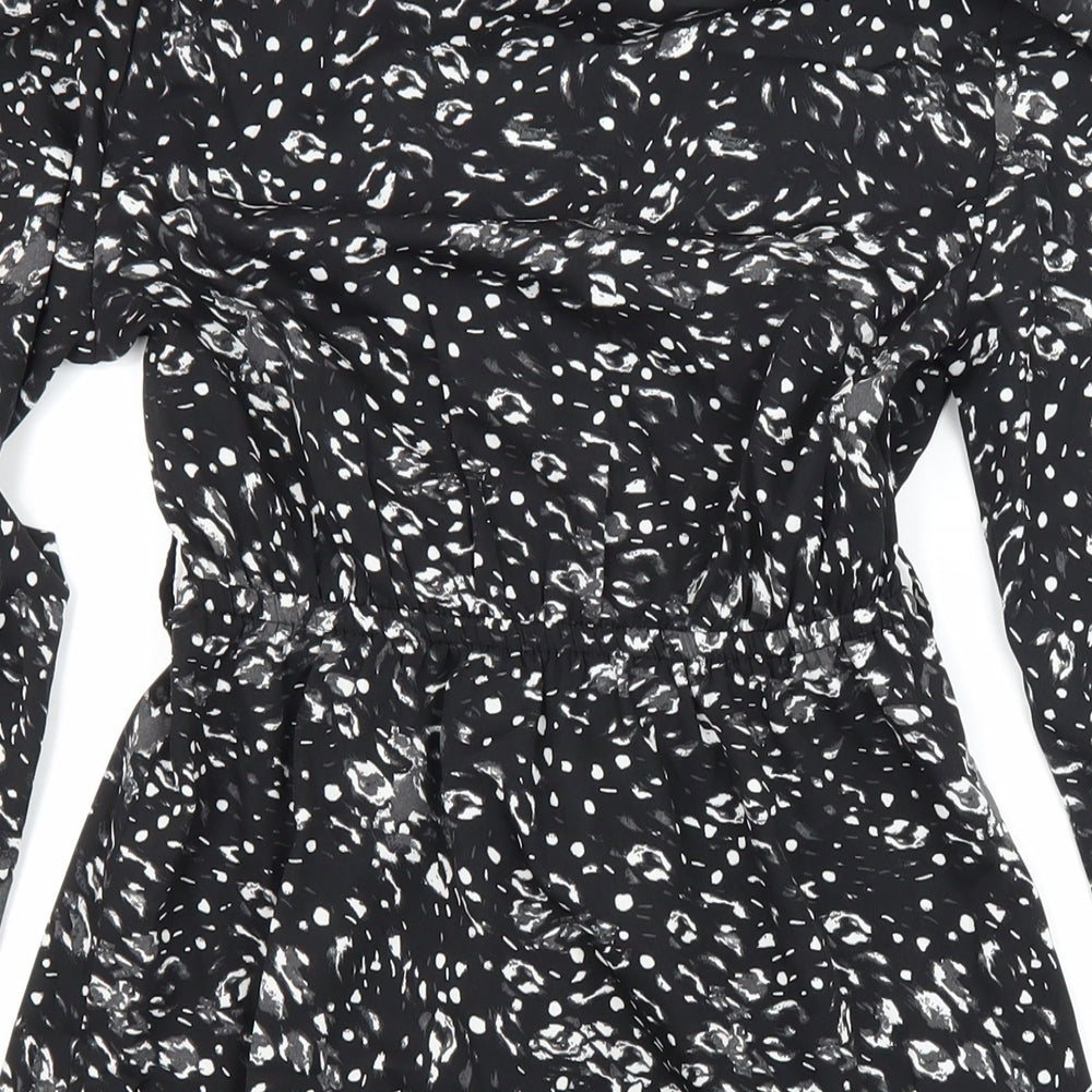 New Look Womens Multicoloured Geometric Polyester Fit & Flare Size 4 V-Neck