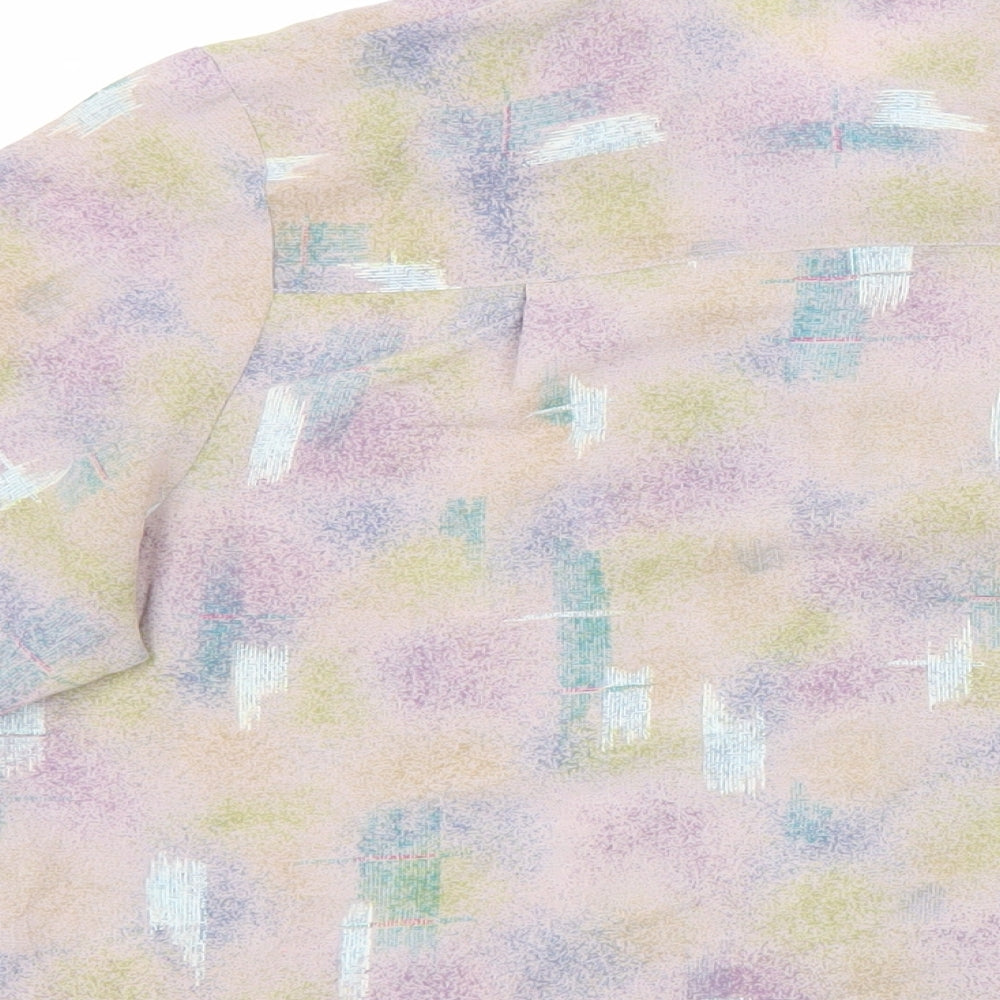 Moka Giene Womens Multicoloured Geometric Polyester Blend Basic Blouse Size M Collared