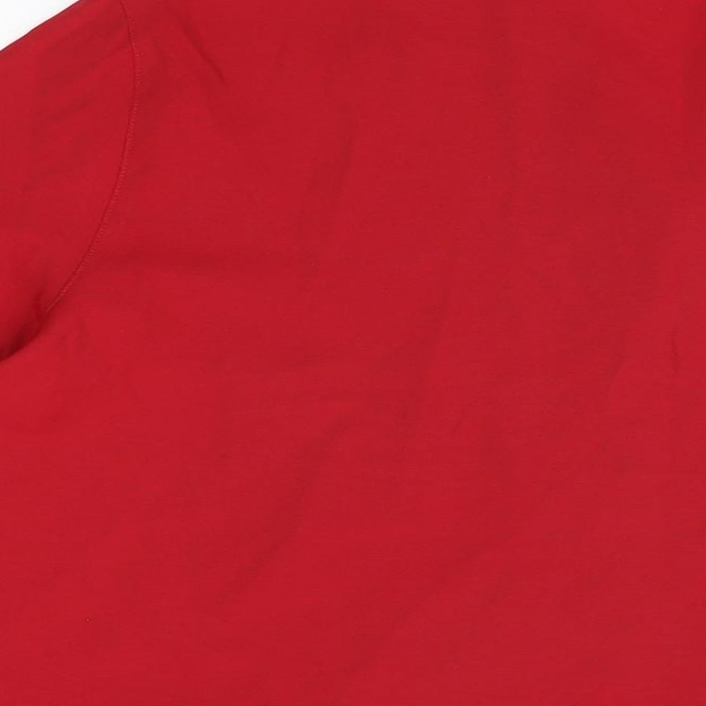 Canda Womens Red Viscose Basic Button-Up Size 12 Collared