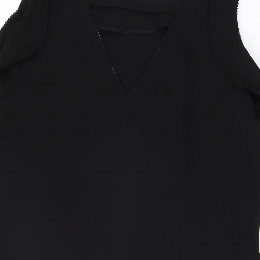 NEXT Womens Black Polyester Shift Size 10 Round Neck Pullover