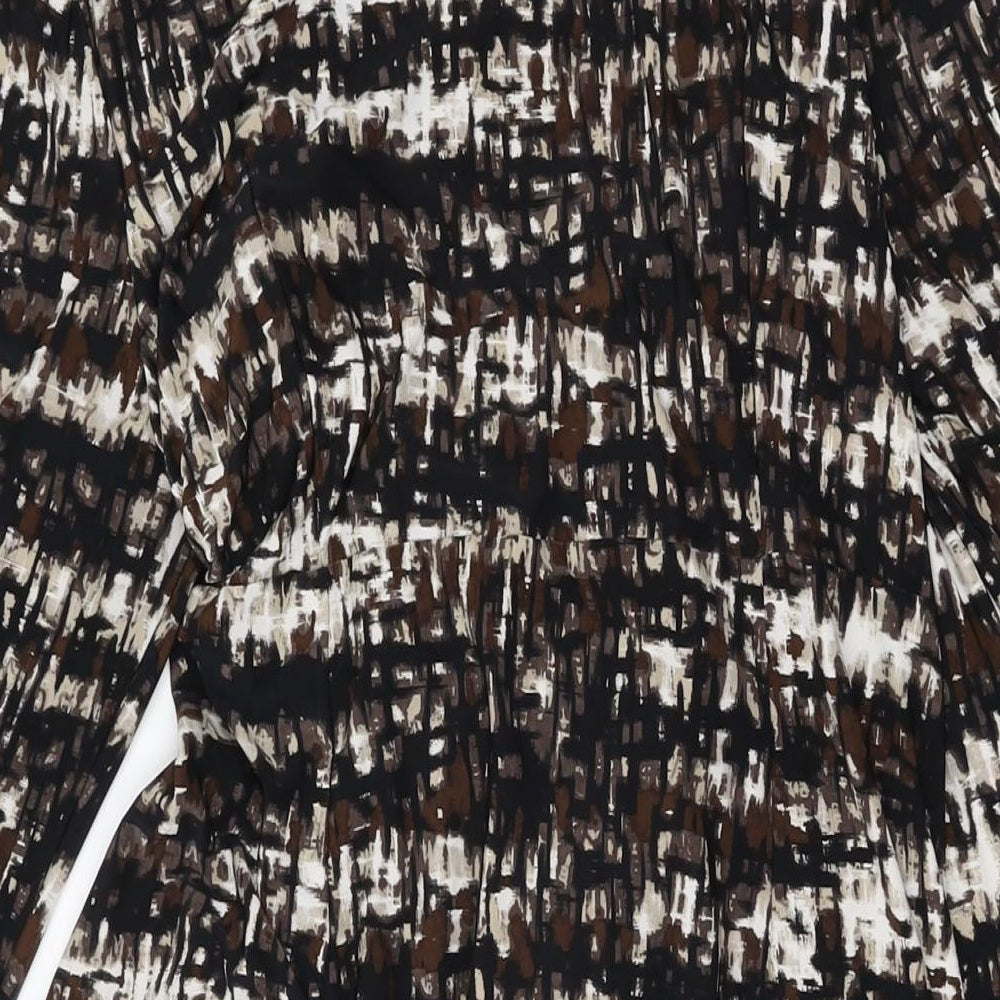 Country Casuals Womens Brown Geometric Polyester Bodycon Size L V-Neck Pullover