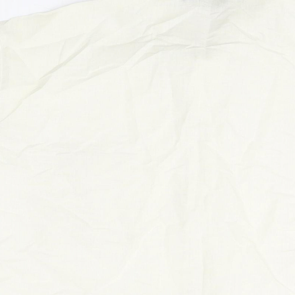 St Michael Mens Ivory Cotton Button-Up Size 39 Collared Button