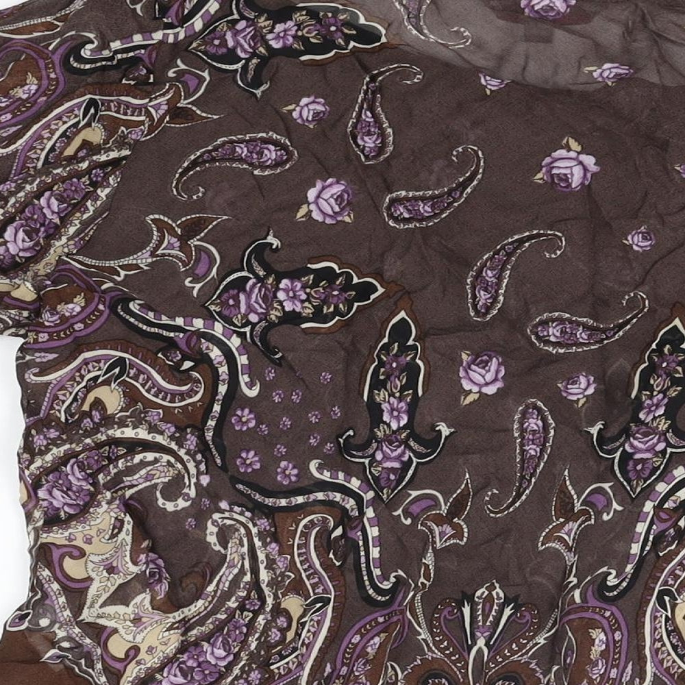 Spirit Womens Brown Paisley Viscose Basic Blouse Size 20 Round Neck