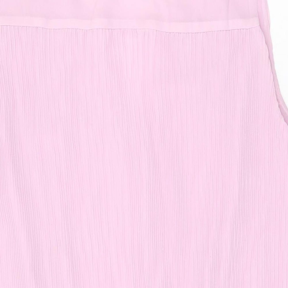H&M Womens Pink Polyester Shift Size XL V-Neck Pullover
