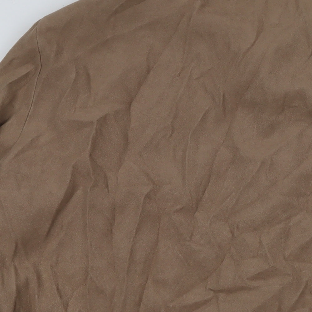 ELVI Womens Brown Viscose Basic Button-Up Size 24 Collared