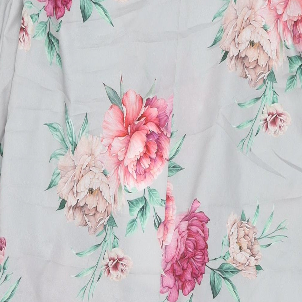 Select Womens Grey Floral Kimono Jacket Size 12