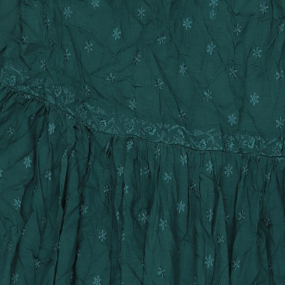 Khaadi Womens Green Viscose Maxi Size 12 V-Neck Button