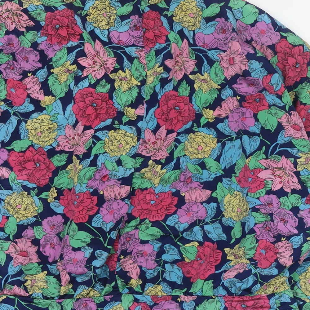 Solo Womens Multicoloured Floral Viscose Basic Button-Up Size 10 Collared