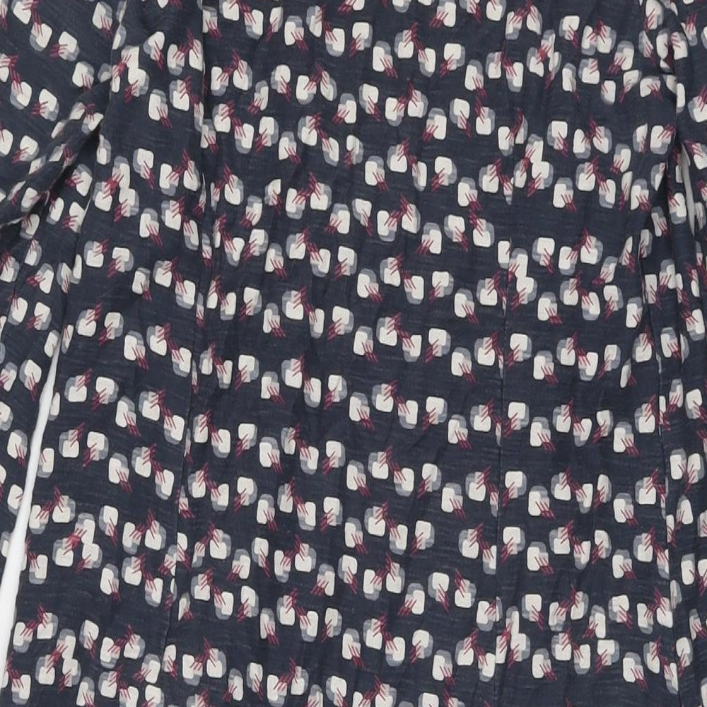 Adini Womens Grey Geometric Cotton Jumper Dress Size S Round Neck Pullover