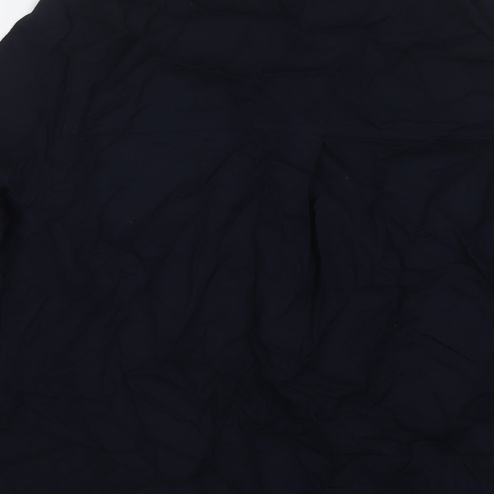 Marks & Spencer Womens Blue Viscose Basic Button-Up Size 6 Round Neck