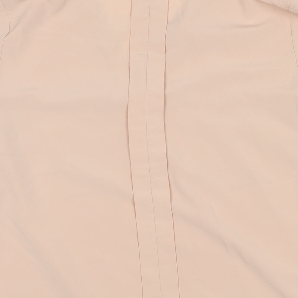 Marks & Spencer Womens Beige Polyester Basic Blouse Size 12 V-Neck