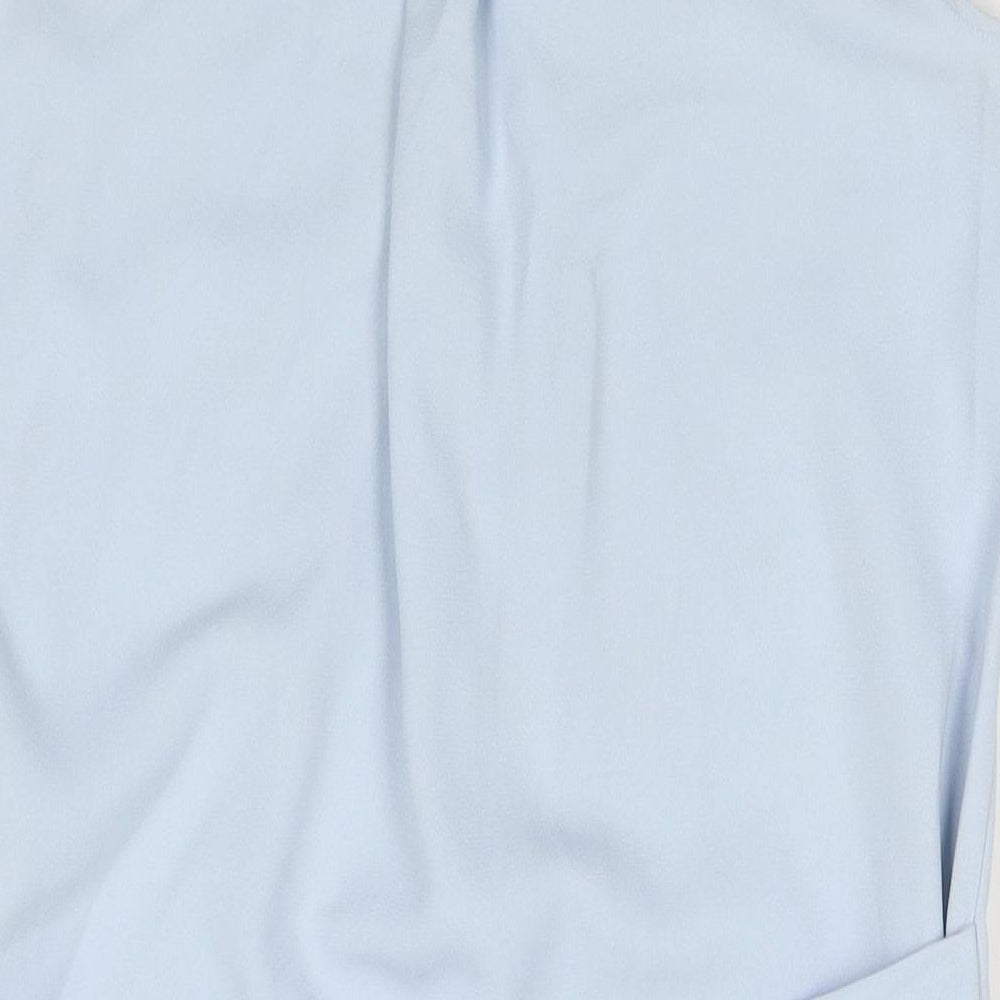 Zara Womens Blue Polyester A-Line Size S Collared Zip