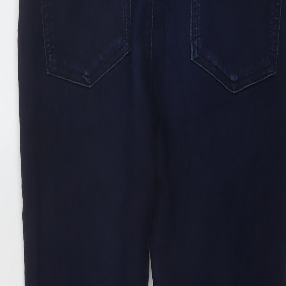 Marks & Spencer Womens Blue Cotton Skinny Jeans Size 10 L27 in Regular Button