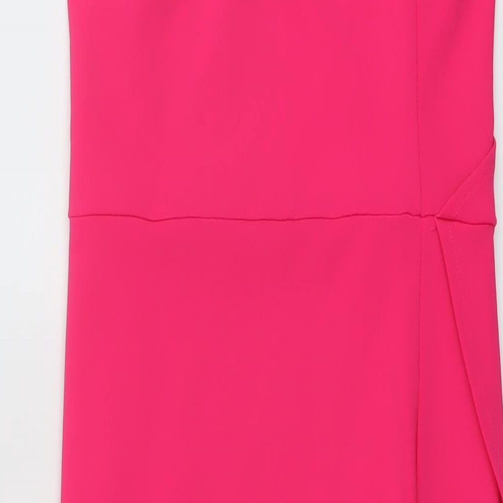 Quiz Womens Pink Polyester Bodycon Size 10 One Shoulder Pullover