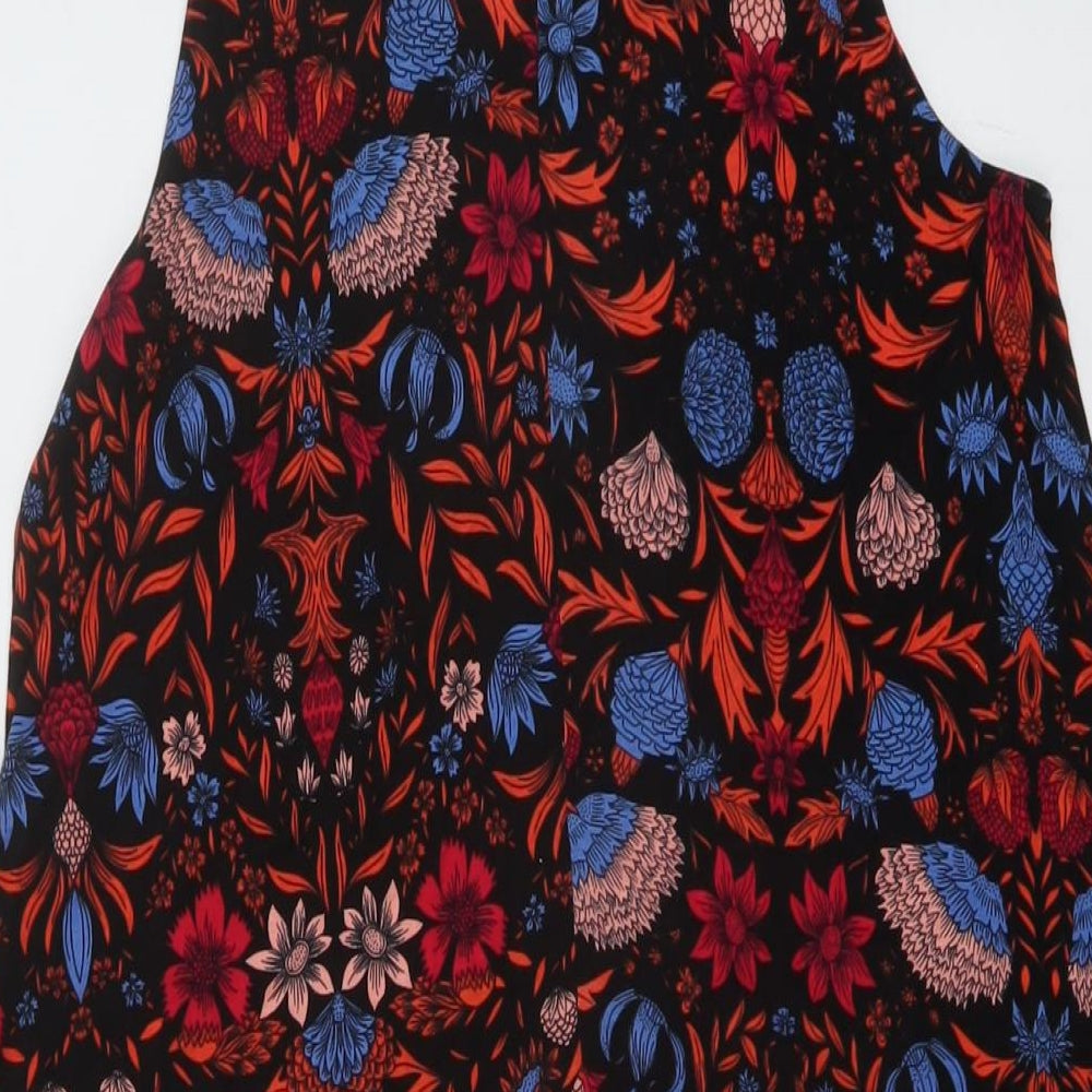 H&M Womens Multicoloured Geometric Viscose A-Line Size XS Round Neck Pullover