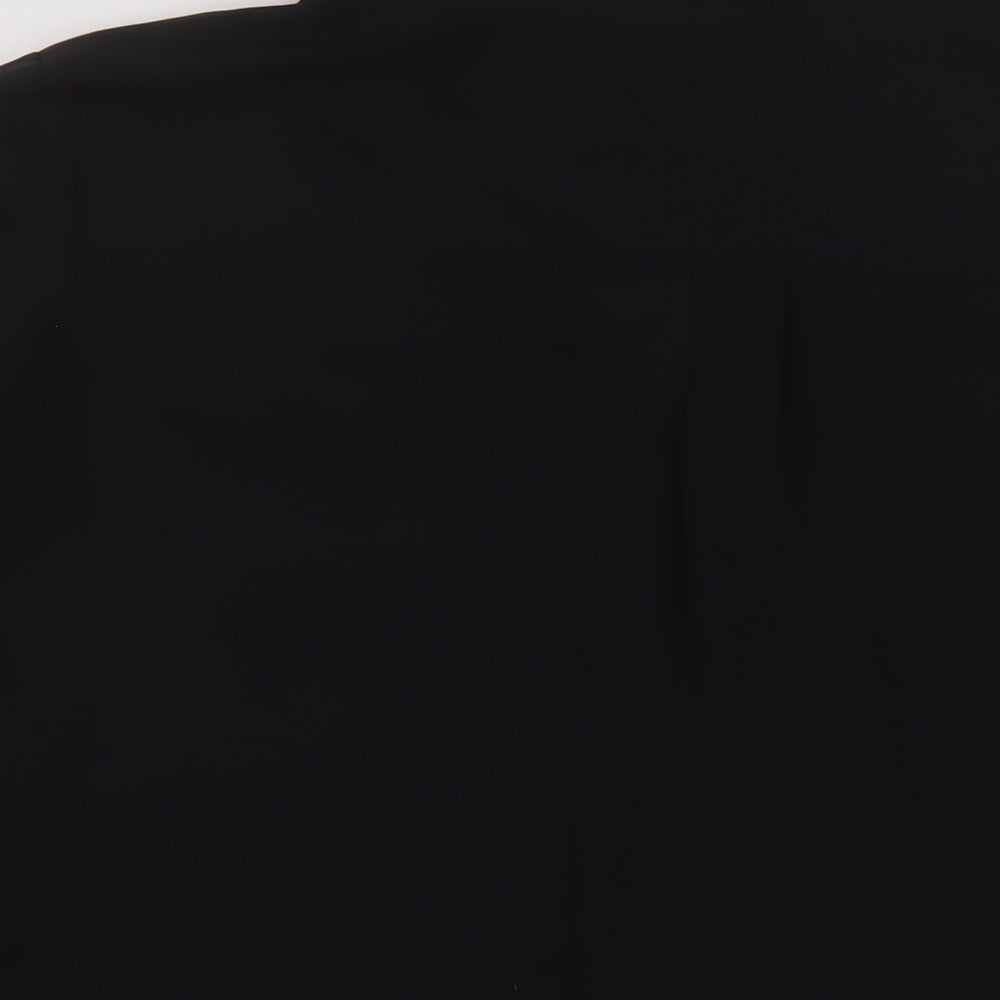 Zara Womens Black Polyester Basic Blouse Size XL V-Neck