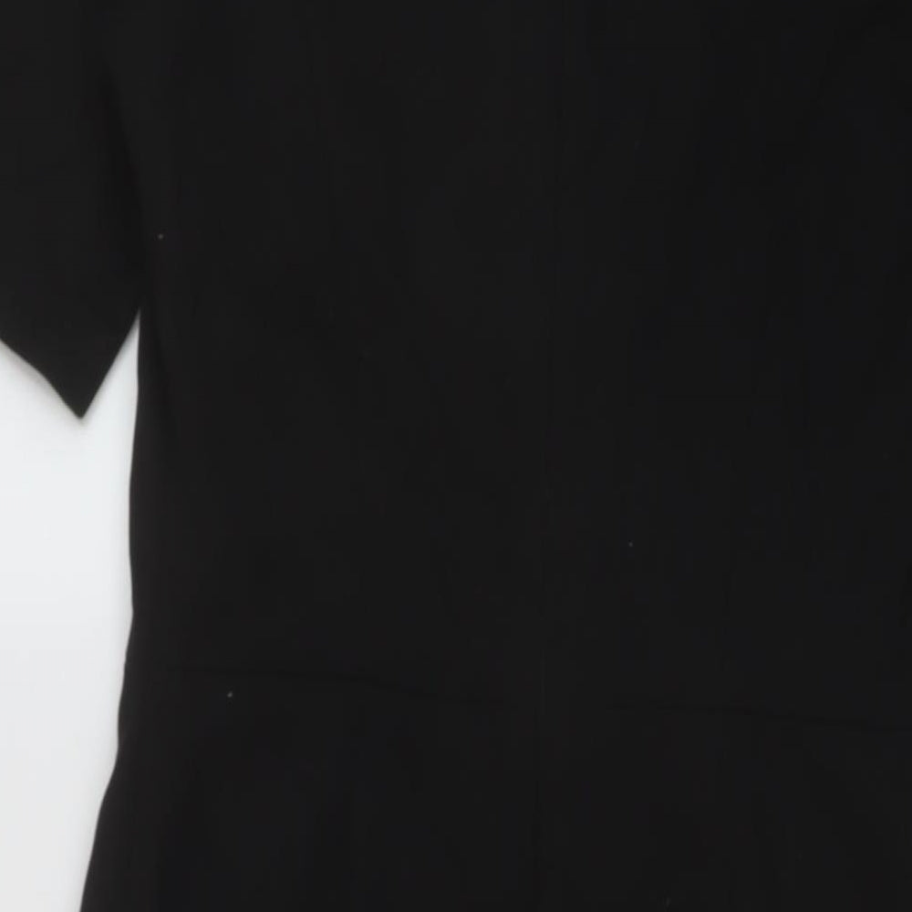 NEXT Womens Black Polyester Sheath Size 10 Round Neck Zip
