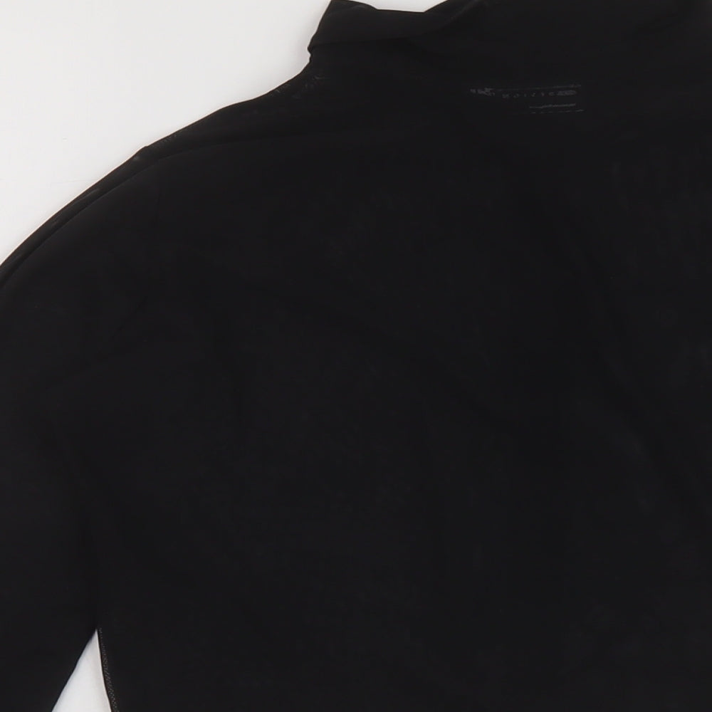 ASOS Womens Black Polyester Cropped Button-Up Size 10 Collared