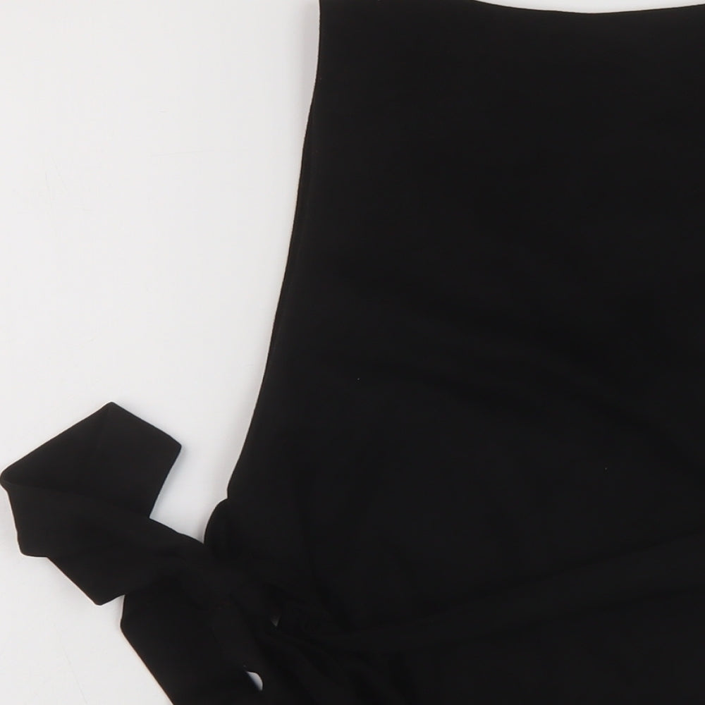 Zra Womens Black Polyester Basic Tank Size S Round Neck