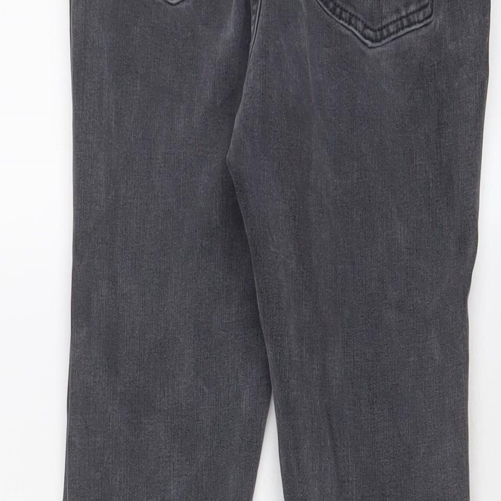 Marks & Spencer Womens Grey Cotton Skinny Jeans Size 12 L20 in Regular Zip