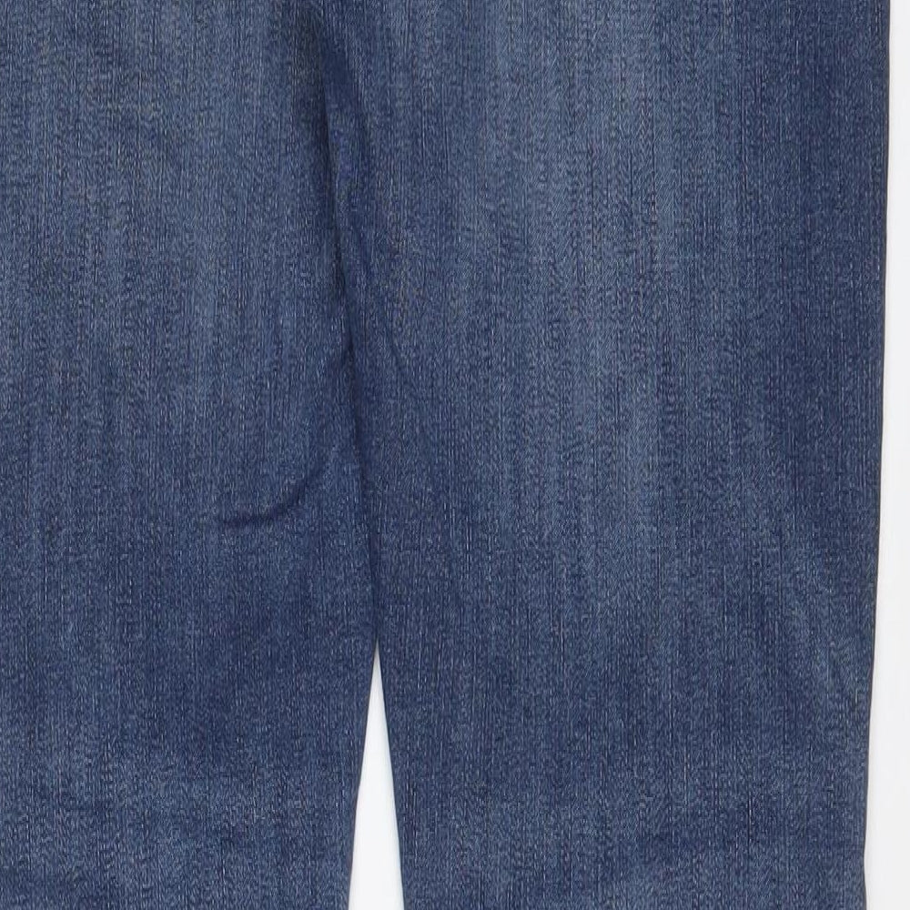 Marks & Spencer Mens Blue Cotton Straight Jeans Size 32 in L31 in Slim Zip
