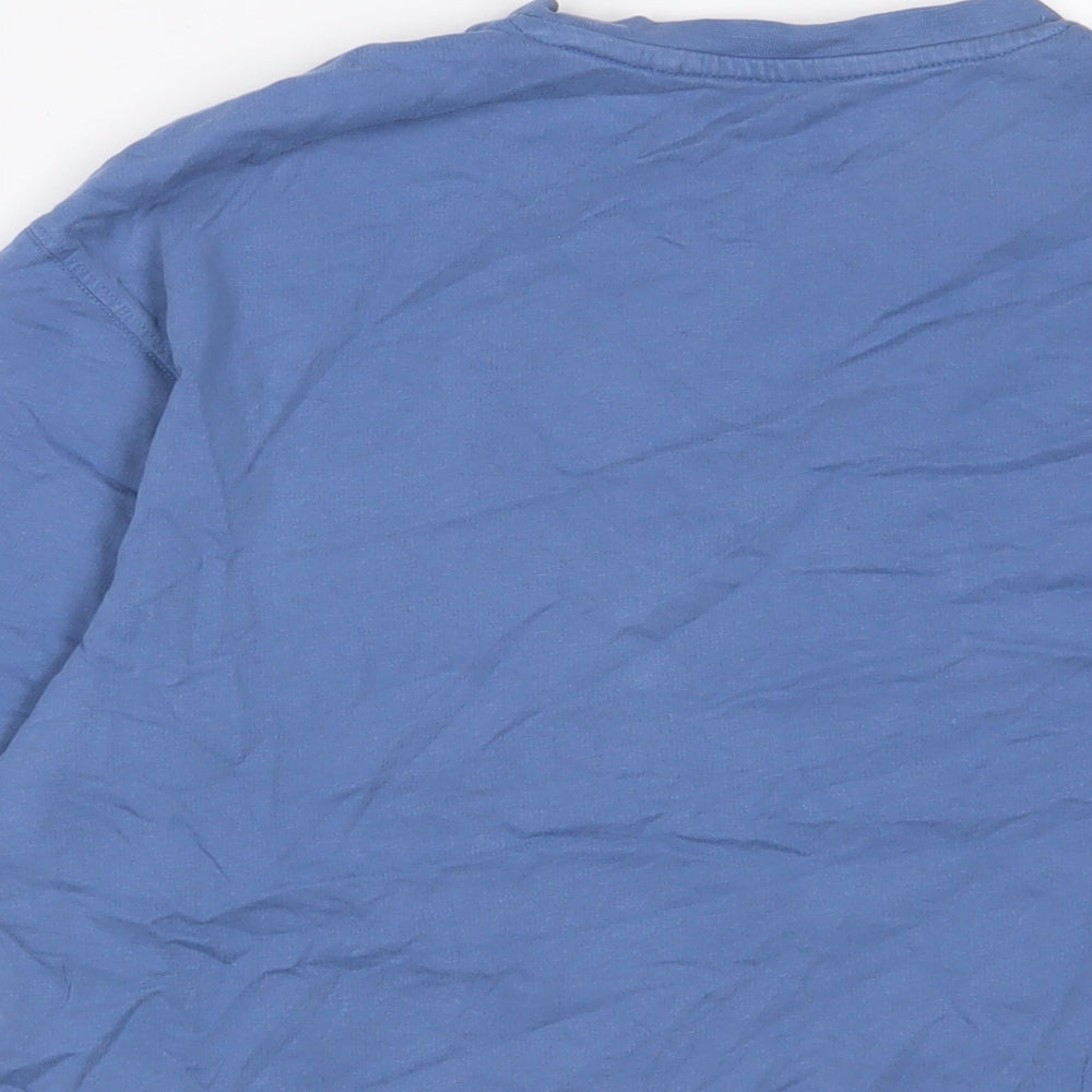 Next Boys Blue Cotton Basic T-Shirt Size 10 Years Crew Neck Pullover