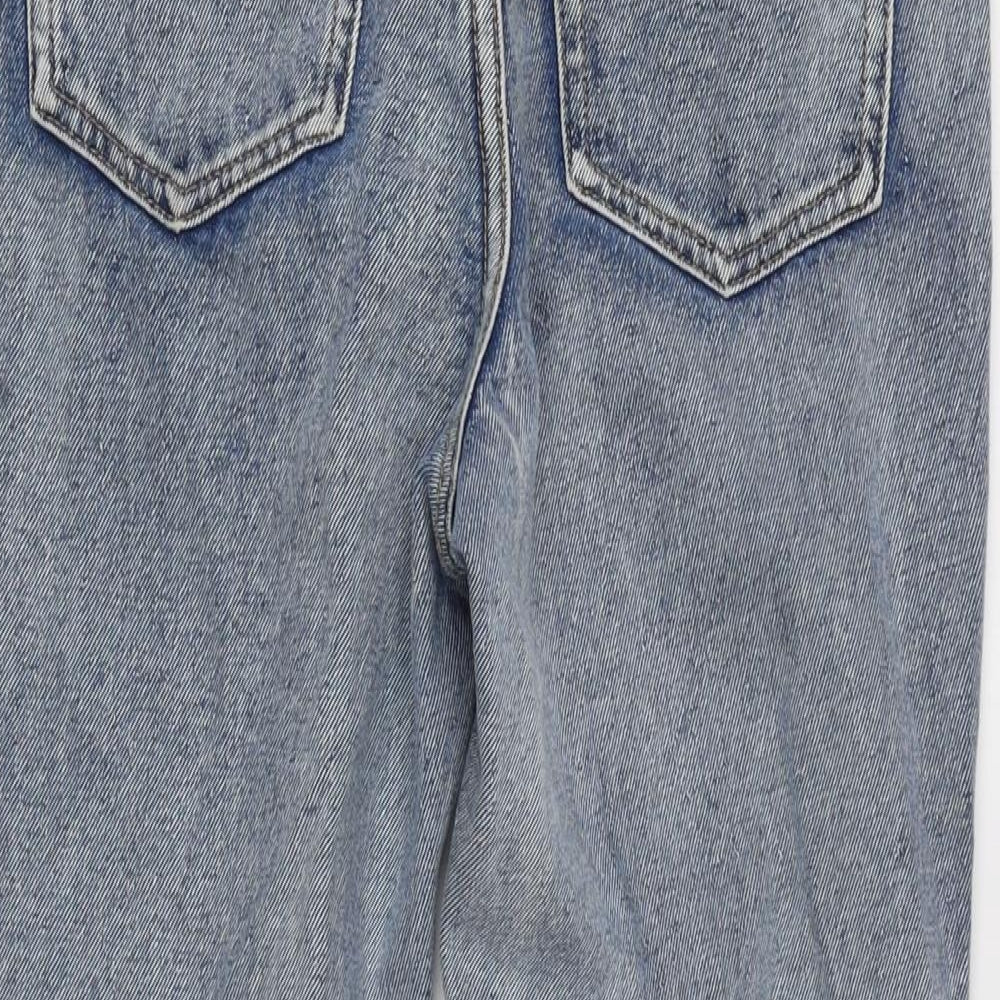 The Rockin Rev Womens Blue Cotton Straight Jeans Size 8 L27 in Regular Zip