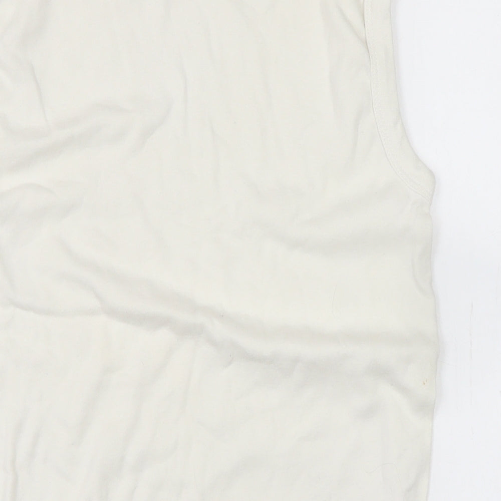 Diva Womens Ivory Cotton Basic T-Shirt Size S Crew Neck