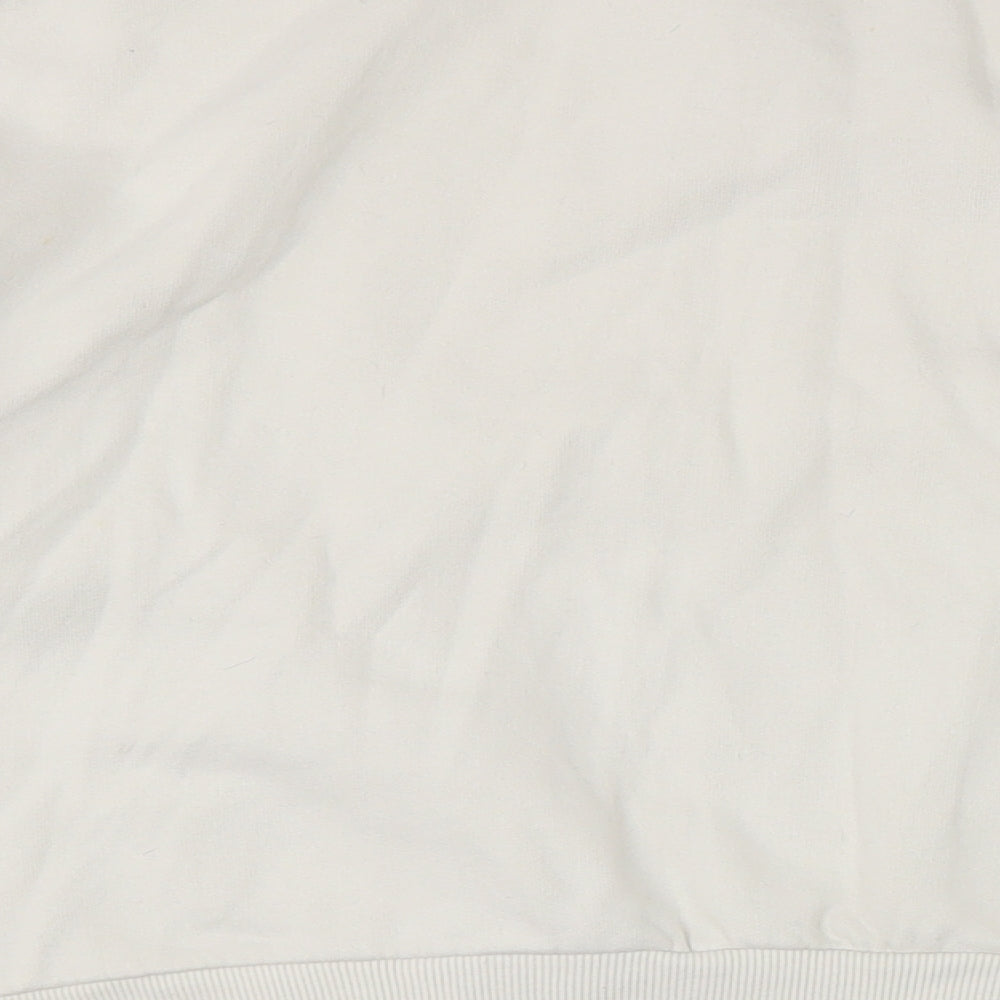 Pull&Bear Womens Ivory Cotton Pullover Sweatshirt Size S
