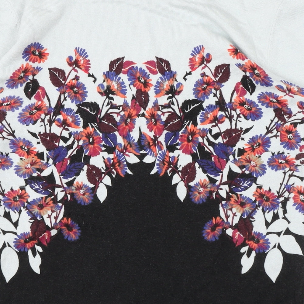 NEXT Womens Multicoloured Boat Neck Floral Cotton Pullover Jumper Size 8