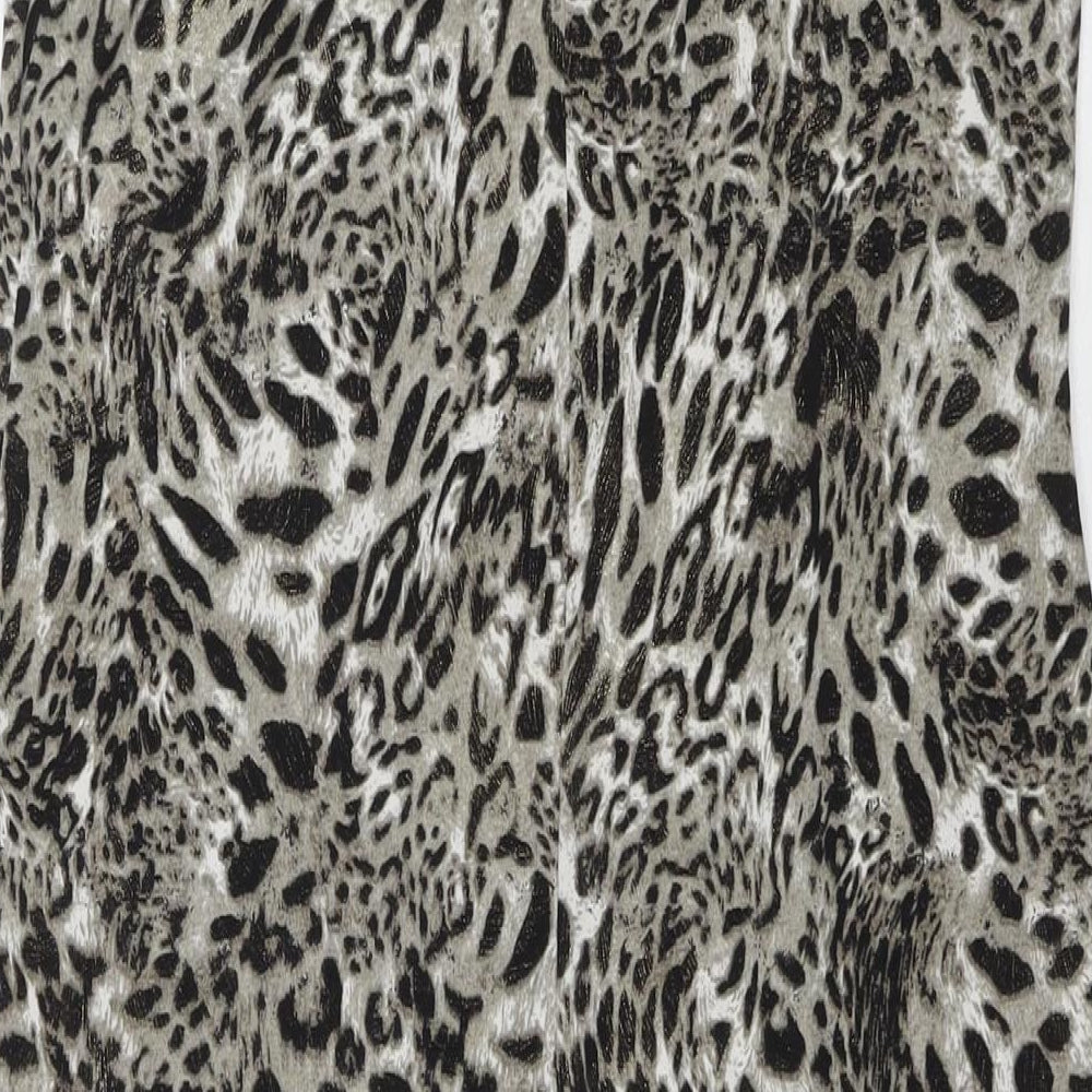 M&Co Womens Grey Animal Print Polyester Maxi Size 10 Round Neck Pullover - Leopard Print