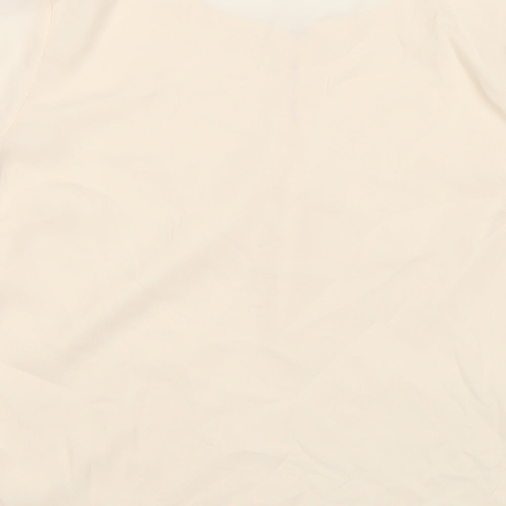 Dorothy Perkins Womens Ivory Polyester Basic Blouse Size 10 Round Neck