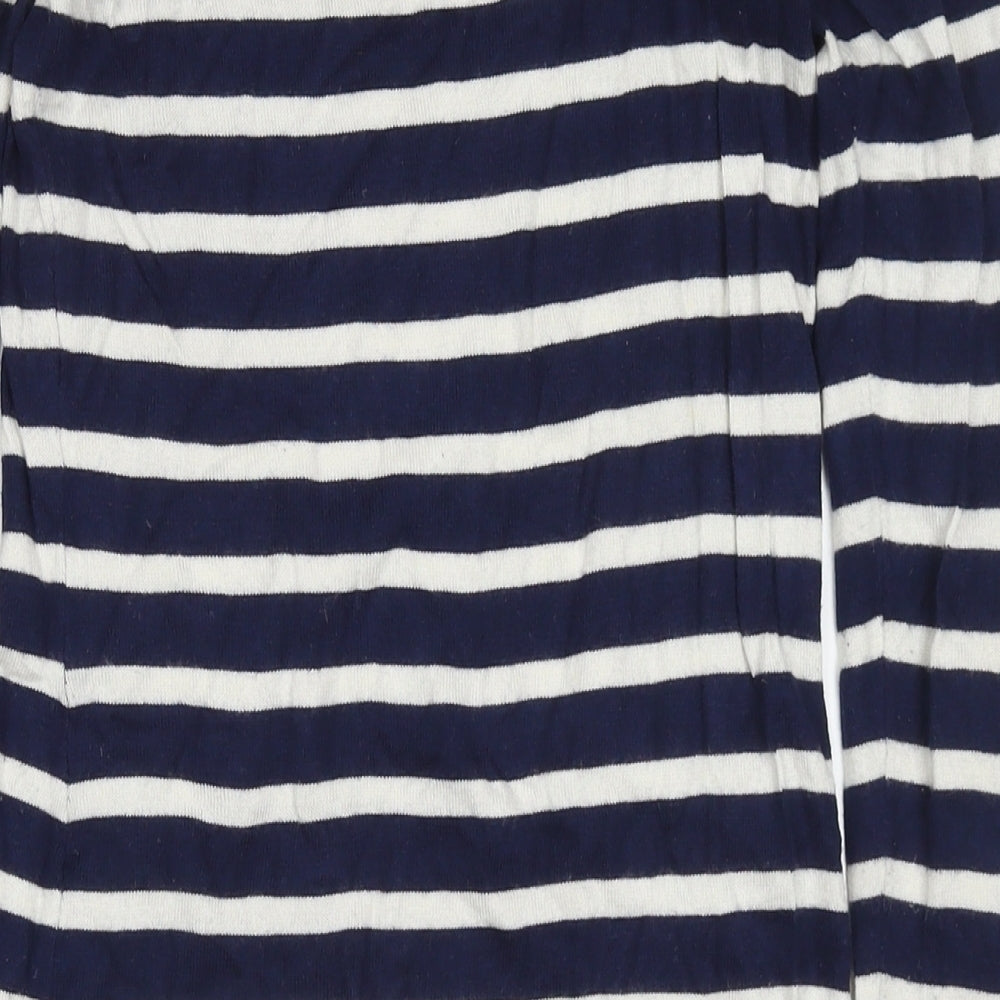 JoJo Maman Bébé Womens Blue Striped Cotton Maxi Size XS Round Neck Pullover