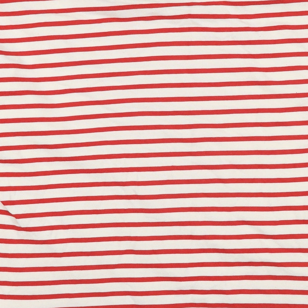 Zara Womens Red Striped Cotton Pullover Sweatshirt Size L Pullover