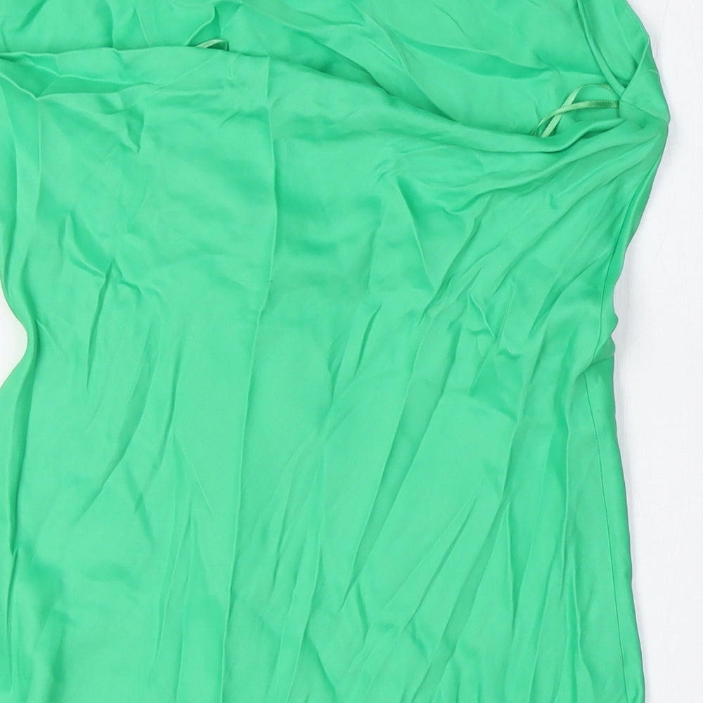 Zara Womens Green Viscose A-Line Size M Scoop Neck