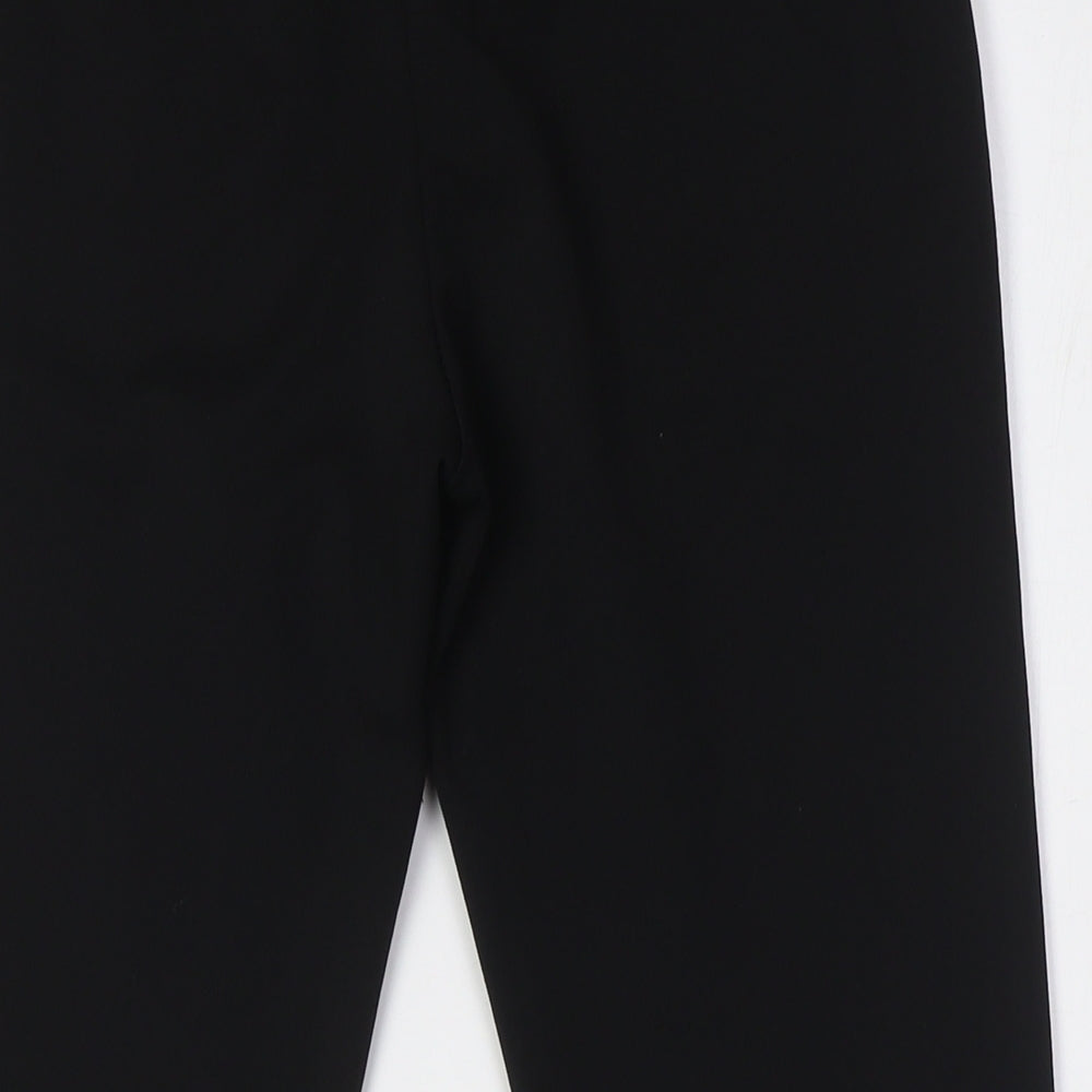 Boohoo Womens Black Polyester Trousers Size 8 L25 in Regular - Elasticated Waist