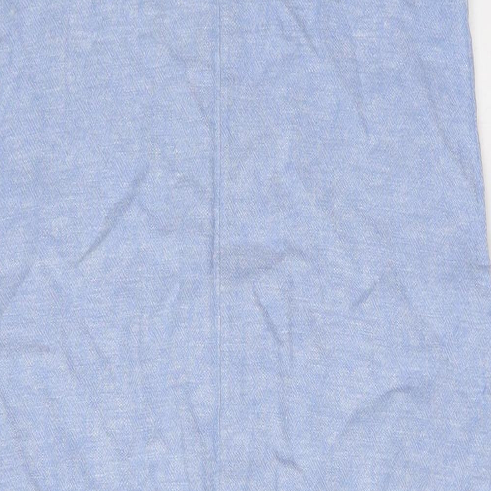 Marks & Spencer Womens Blue Flax A-Line Size 8 Scoop Neck